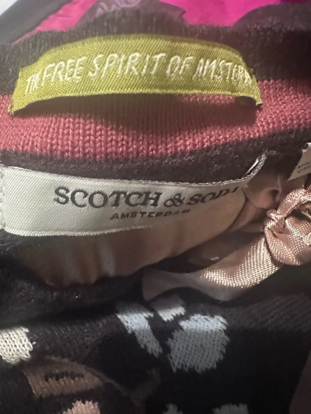 Scotch & Soda Black Cardigan with horseshoes,Floral and Bird Intarsia - Picture 7 of 7